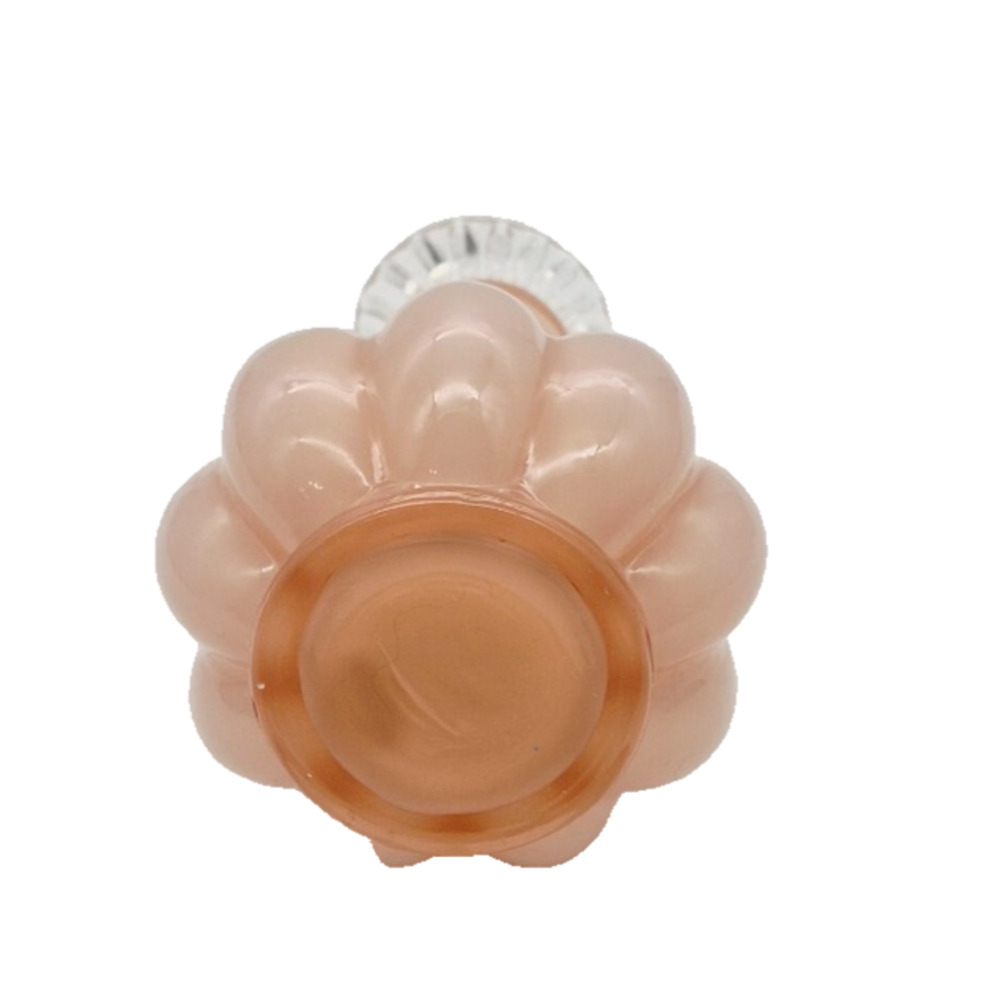 Vintage Fenton Art Glass Pink Mellon Perfume Bottle Vase Candlestick No Stopper - Picture 3 of 7